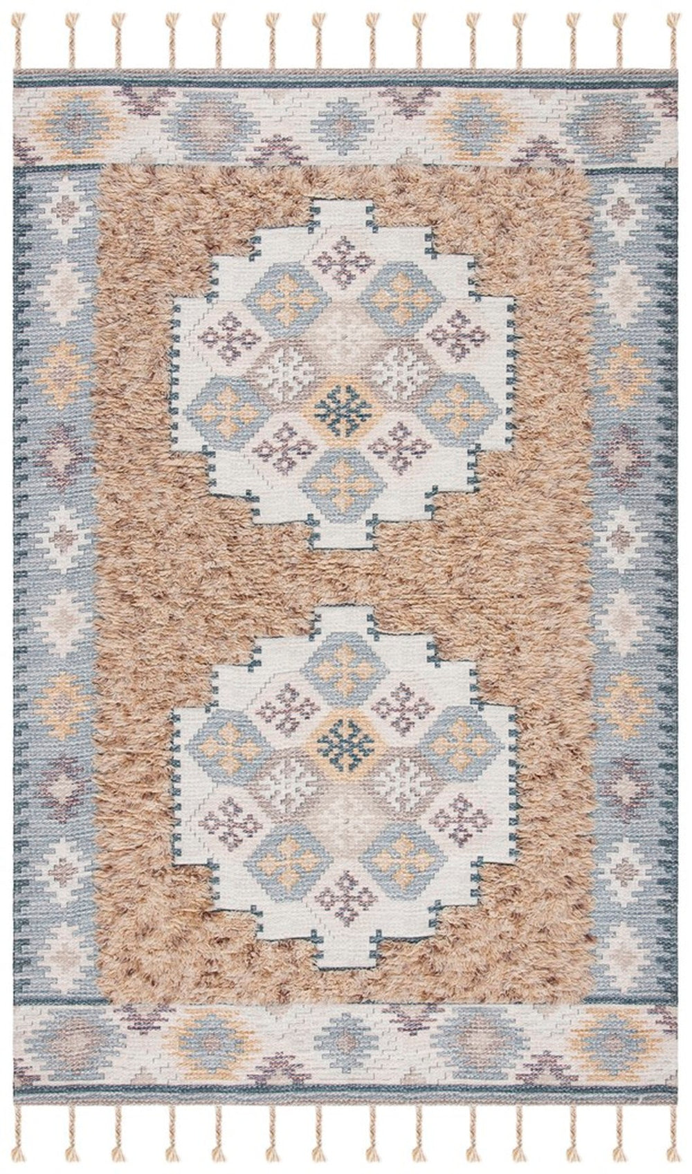 Safavieh Saffron 108 Hand Loomed Wool Shag & Flokati Rug SFN108B-3