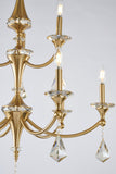 Bethel Stain Brass Chandelier in Iron & Crystal