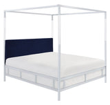 Safavieh Dorothy Acrylic Canopy Bed Chrome / Navy Acrylic / Metal / Wood / Fabric SFV1100C-K-2BX