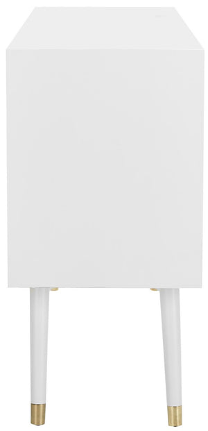 Safavieh Madden Dresser Retro White Brass MDF Wood Veneer Plywood Hardware Velvet Couture SFV2100A 889048337886
