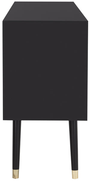 Safavieh Madden Dresser Retro Black Brass MDF Wood Veneer Plywood Hardware Velvet Couture SFV2100B 889048337909