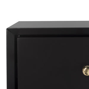 Safavieh Madden Dresser Retro Black Brass MDF Wood Veneer Plywood Hardware Velvet Couture SFV2100B 889048337909
