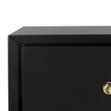 Safavieh Madden Dresser Retro Black Brass MDF Wood Veneer Plywood Hardware Velvet Couture SFV2100B 889048337909
