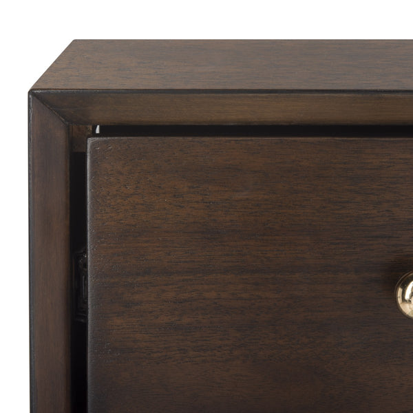 Safavieh Madden Dresser Retro Walnut Brass MDF Wood Veneer Plywood Hardware Velvet Couture SFV2100C 889048446298