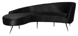 Safavieh Evangeline Sofa Velvet Parisian Black Gold Metal Foam Couture SFV2101A 889048446267