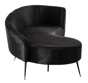 Safavieh Evangeline Sofa Velvet Parisian Black Gold Metal Foam Couture SFV2101A 889048446267