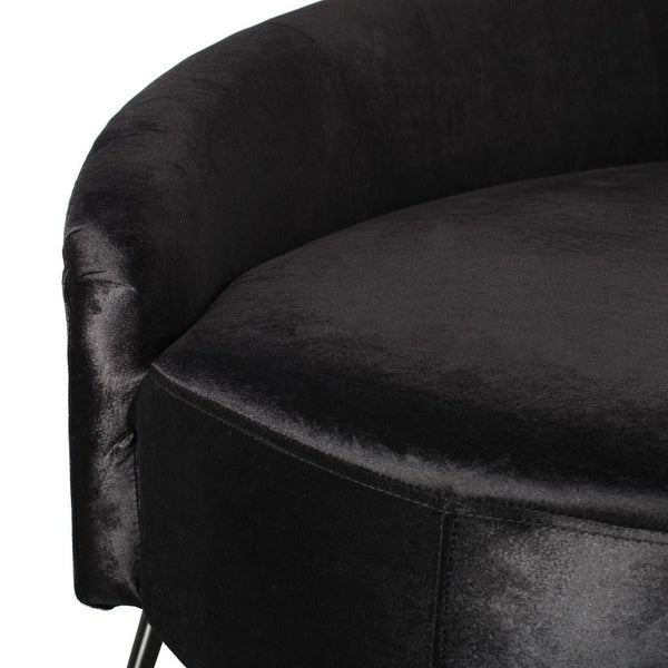 Safavieh Evangeline Sofa Velvet Parisian Black Gold Metal Foam Couture SFV2101A 889048446267