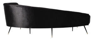 Safavieh Evangeline Sofa Velvet Parisian Black Gold Metal Foam Couture SFV2101A 889048446267