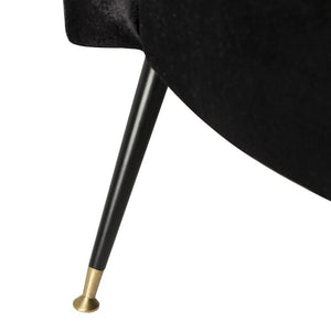 Safavieh Evangeline Sofa Velvet Parisian Black Gold Metal Foam Couture SFV2101A 889048446267