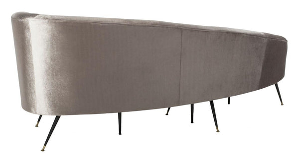 Safavieh Evangeline Sofa Velvet Parisian Champagne Black Gold Metal Foam Couture SFV2101B 889048446274