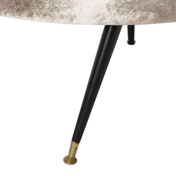 Safavieh Evangeline Sofa Velvet Parisian Champagne Black Gold Metal Foam Couture SFV2101B 889048446274