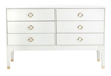 Safavieh Lorna 6 Drawer Contemporary Dresser in White Couture SFV2104A