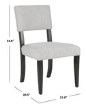 Safavieh Luis Wood Dining Chair in Black Charcoal, Light Taupe - Set of 2 SFV2107A-SET2