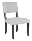 Safavieh Luis Wood Dining Chair in Black Charcoal, Light Taupe - Set of 2 SFV2107A-SET2