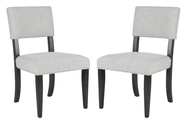 Safavieh Luis Wood Dining Chair in Black Charcoal, Light Taupe - Set of 2 SFV2107A-SET2