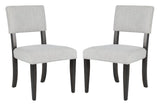 Safavieh Luis Wood Dining Chair in Black Charcoal, Light Taupe - Set of 2 SFV2107A-SET2