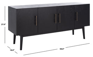 Safavieh Doderick Mid-Century Media Stand Black Wood / Metal SFV2114B