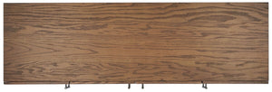 Doderick Mid-Century Media Stand - Retro Oak Veneer with Sleek Black Finish & Ample Storage Space