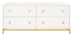 Safavieh Claudette 4 Drawer Dresser White / Gold Wood / Mdf / Metal SFV2123A