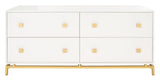 Safavieh Claudette 4 Drawer Dresser White / Gold Wood / Mdf / Metal SFV2123A