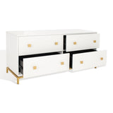 Safavieh Claudette 4 Drawer Dresser White / Gold Wood / Mdf / Metal SFV2123A