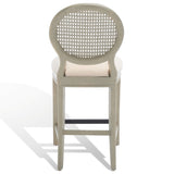 Safavieh Karlee Rattan Back Counter Stool - Set of 2 Rustic Grey / Beige SFV2131A-SET2