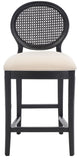 Safavieh Karlee Rattan Back Counter Stool - Set of 2 Black / Beige SFV2131B-SET2