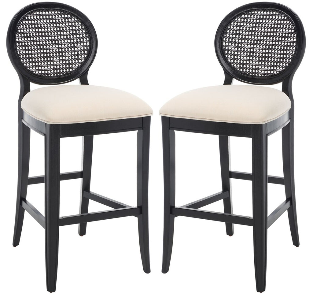 Karlee Rattan Back Barstool - Set of 2 – English Elm