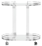 Safavieh Lennon Bar Trolley Acrylic Chrome Glass Couture SFV2501B 889048243460