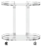 Safavieh Lennon Bar Trolley Acrylic Chrome Glass Couture SFV2501B 889048243460