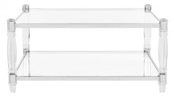 Safavieh Isabelle Coffee Table Acrylic Chrome Glass Couture SFV2502B 889048243477