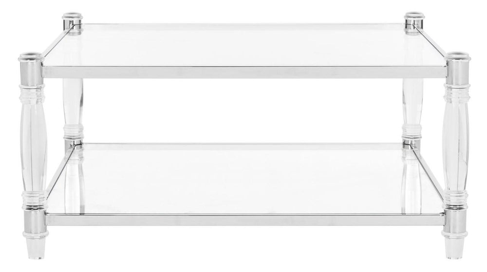 Safavieh Isabelle Coffee Table Acrylic Chrome Glass Couture SFV2502B 889048243477