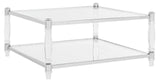 Safavieh Isabelle Coffee Table Acrylic Chrome Glass Couture SFV2502B 889048243477