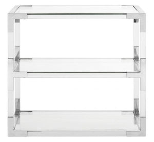 Safavieh Louisa End Table Acyrlic Acrylic Chrome Glass Couture SFV2506B 889048288898