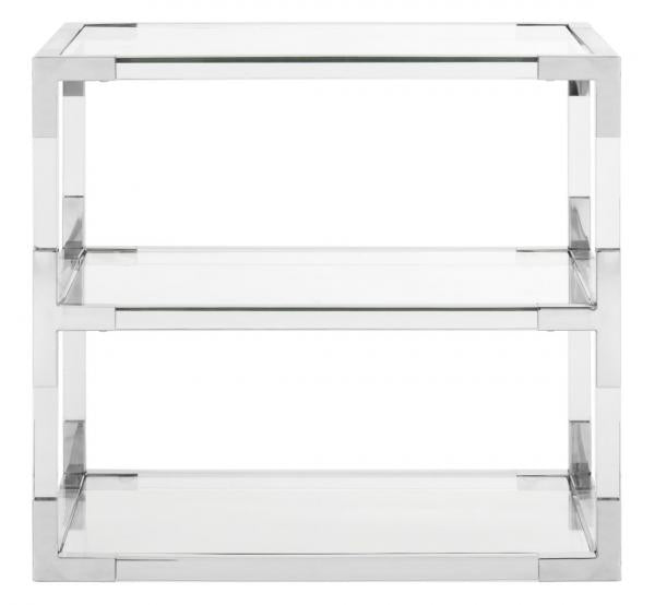 Safavieh Louisa End Table Acyrlic Acrylic Chrome Glass Couture SFV2506B 889048288898