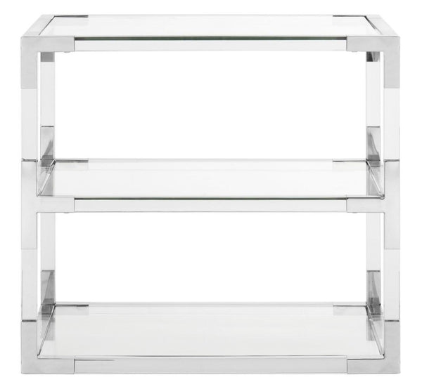 Safavieh Louisa End Table Acyrlic Acrylic Chrome Glass Couture SFV2506B 889048288898