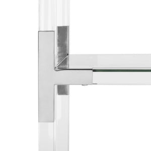 Safavieh Louisa End Table Acyrlic Acrylic Chrome Glass Couture SFV2506B 889048288898