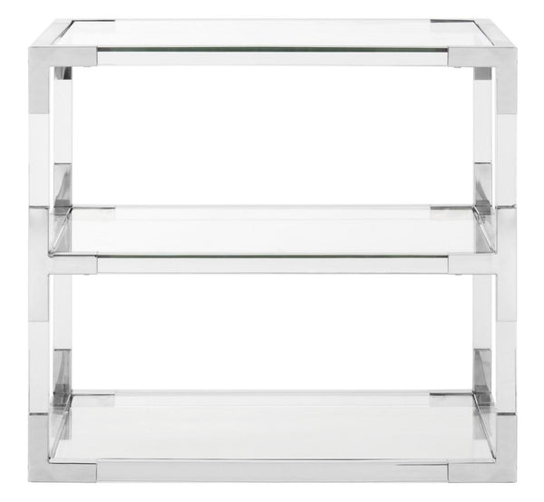 Safavieh Louisa End Table Acyrlic Acrylic Chrome Glass Couture SFV2506B 889048288898
