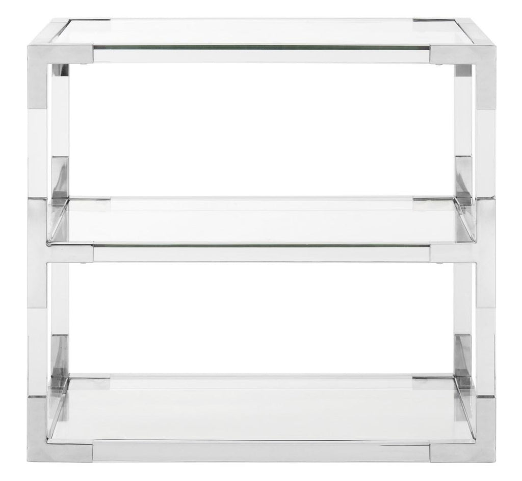 Safavieh Louisa End Table Acyrlic Acrylic Chrome Glass Couture SFV2506B 889048288898