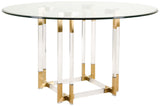 Safavieh Koryn Dining Table Acrylic Stainless Steel Brass Beveled Glass Couture SFV2509A 889048139398