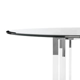 Safavieh Koryn Dining Table Acrylic Clear Chrome Beveled Glass Couture SFV2509B 889048288928