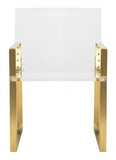 Langston Arm Chair Acrylic Stainless Steel Brass Couture