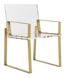 Safavieh Langston Arm Chair Acrylic Stainless Steel Brass Couture SFV2516A 889048201026