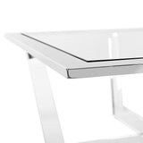 Safavieh Hermina Coffee Table Glass Polished Stainless Steel Acrylic Couture SFV2518A 889048285651
