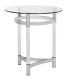 Safavieh Letty End Table Round Glass Polished Stainless Steel Acrylic Couture SFV2519A 889048285668