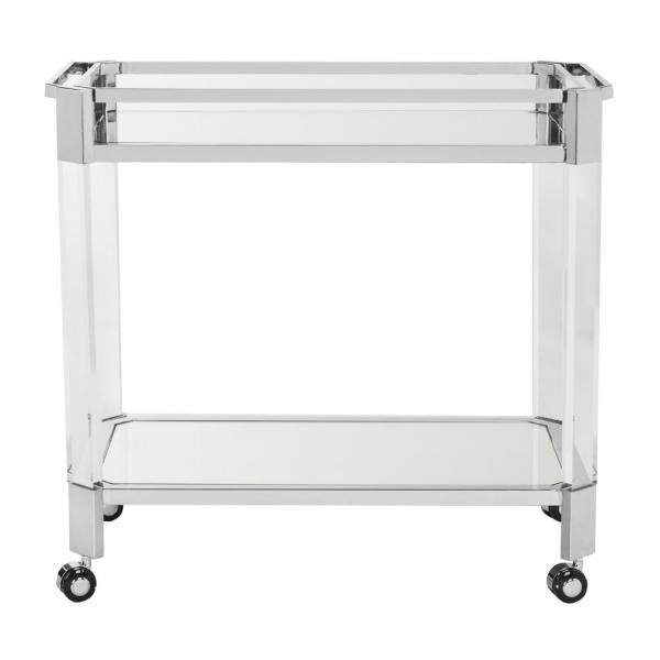 Safavieh Iago Bar Trolley Polished Stainless Steel Acrylic Couture SFV2521A 889048285682