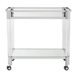 Iago Bar Trolley Polished Stainless Steel Acrylic Couture