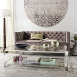 Safavieh Gianna Coffee Table Glass Stainles Steel Stainless Acrylic Couture SFV2527A 889048301399