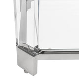 Safavieh Gianna End Table Glass Stainles Steel Stainless Acrylic Couture SFV2528A 889048301405