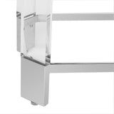 Safavieh Gianna Console Table Glass Stainles Steel Stainless Acrylic Couture SFV2530A 889048301429